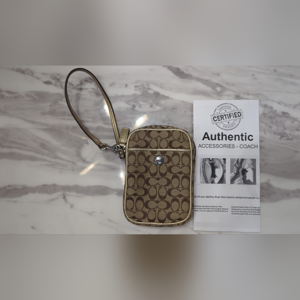Coach Monogram Wristlet with Certificate of Authenticity